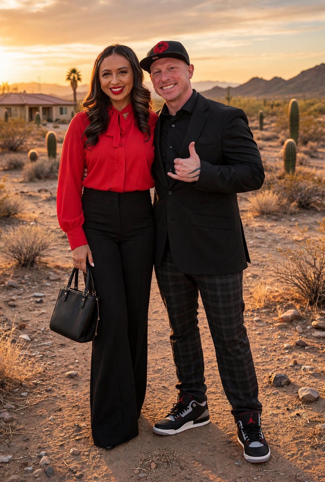 Aaron and Johanna Suggs in the desert near Yuma, Arizona