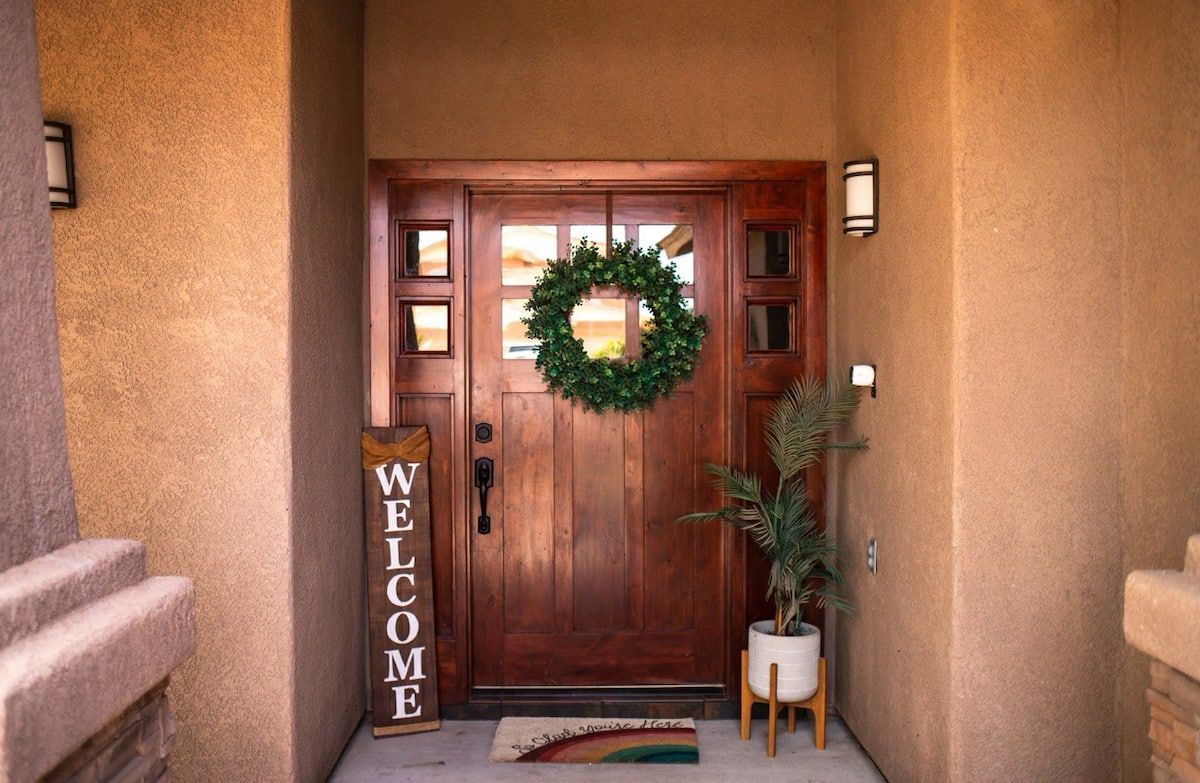Front entry of the Get-Aways home at 7951 E 36th Place